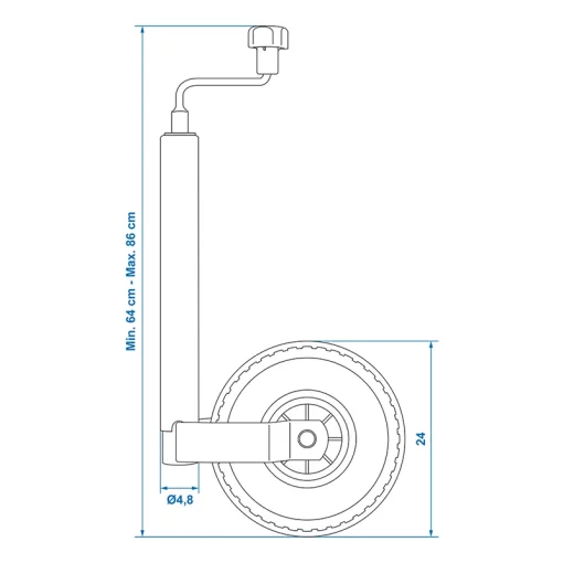 Neuswiel 48mm kunststof velg met luchtband 260x85mm