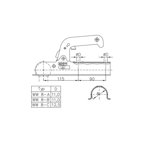 Kogelkoppeling Winterhoff WW-8B rond 60mm