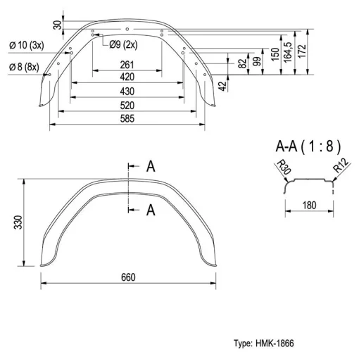 Spatscherm kunststof 10 inch (1866)