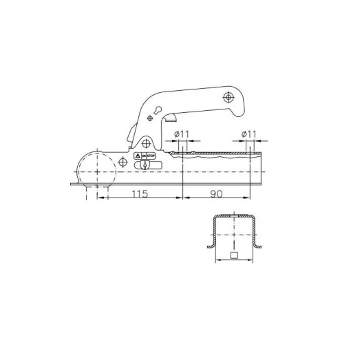 Kogelkoppeling Winterhoff WW-8G vierkant 60mm