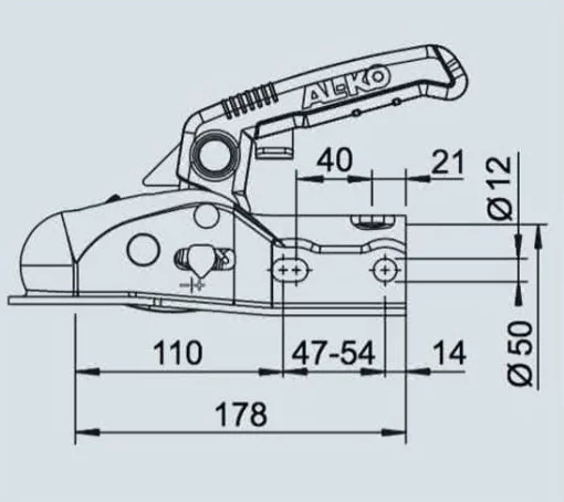 Kogelkoppeling Al-Ko AK-270 rond 50mm